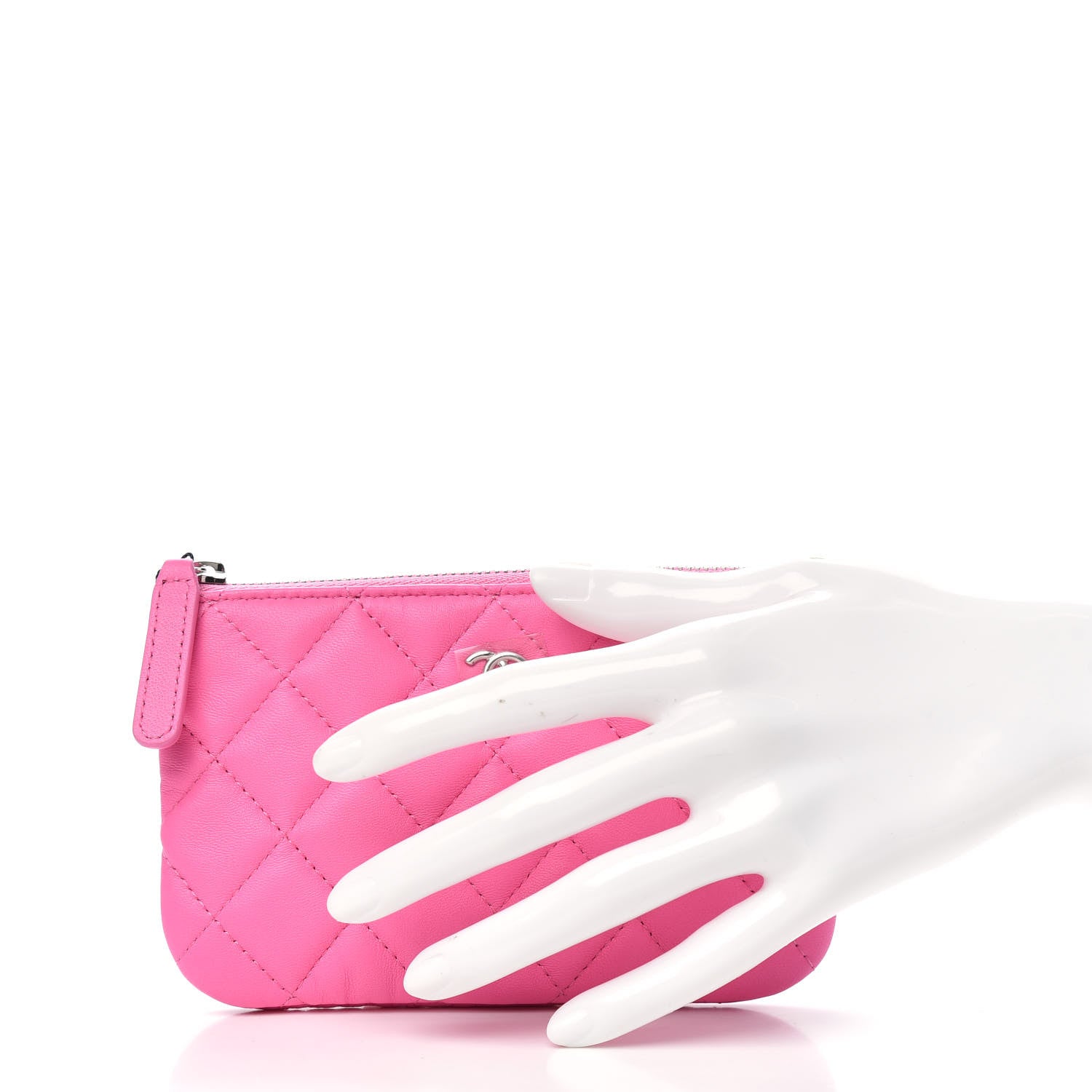 Chanel Lambskin Quilted Small Cosmetic Case Pink 2 of 7