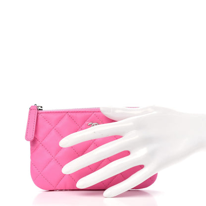 Chanel Lambskin Quilted Small Cosmetic Case Pink 2 of 7