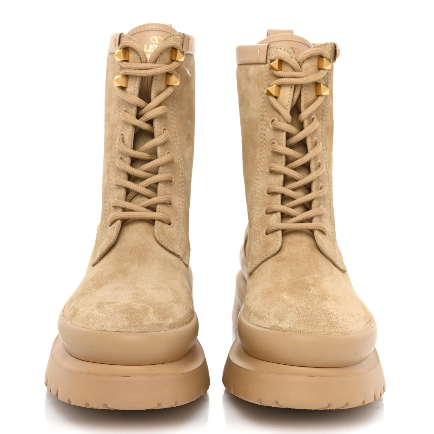 Suede Roman Stud 30/50mm Combat Boots 37 Sabbia