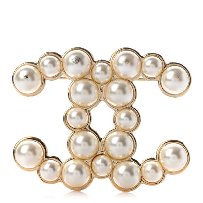 Chanel Pearl CC Brooch Gold Pearly White 1 of 5