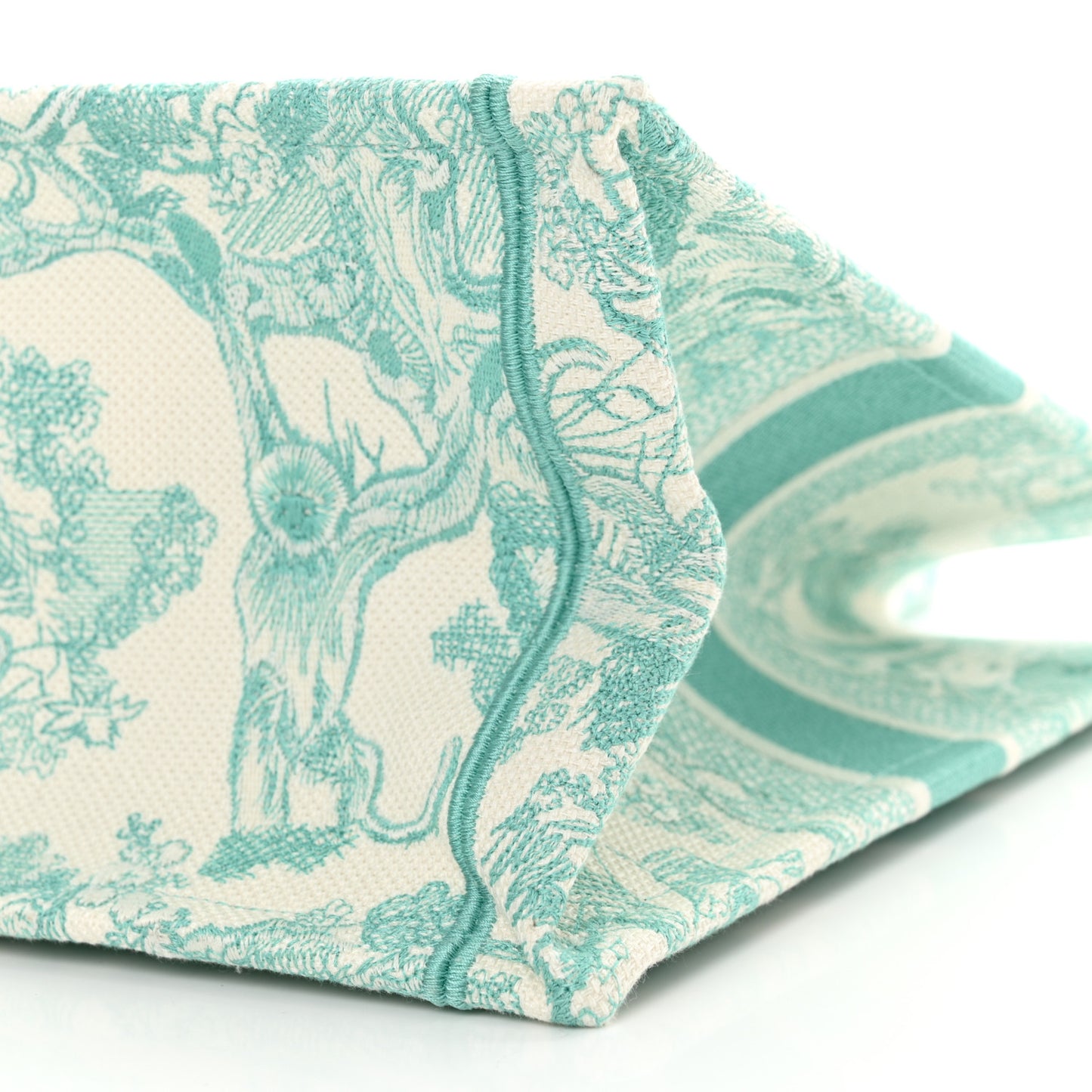 Canvas Embroidered Medium Dioriviera Toile De Jouy Book Tote Aquamarina