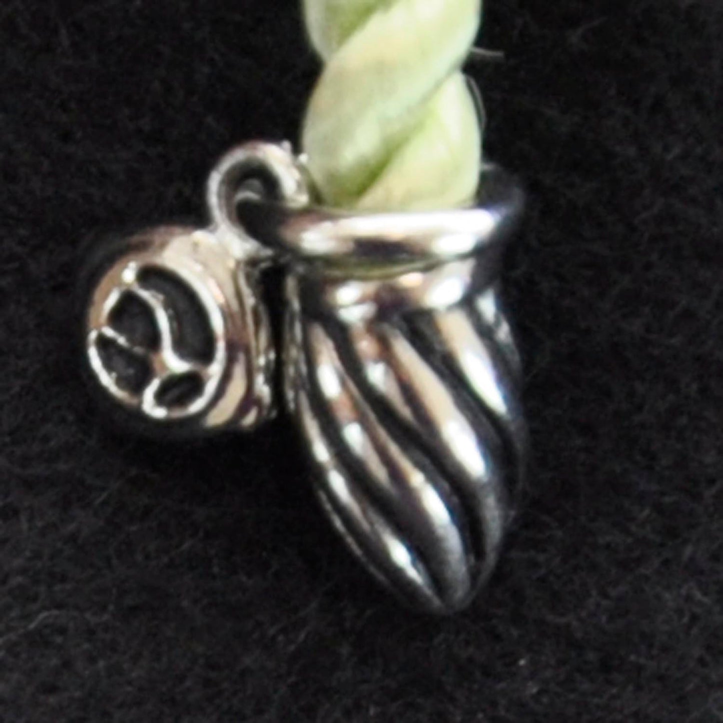 Sterling Silver and Silk Cord Bracelet Green