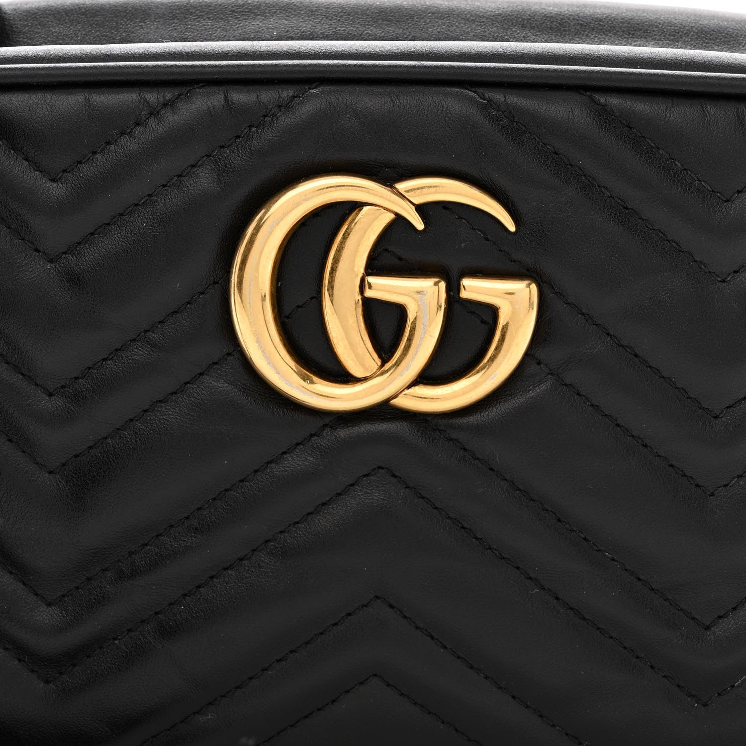Gucci Calfskin Matelasse Small GG Marmont Chain Shoulder Bag Black 8 of 16