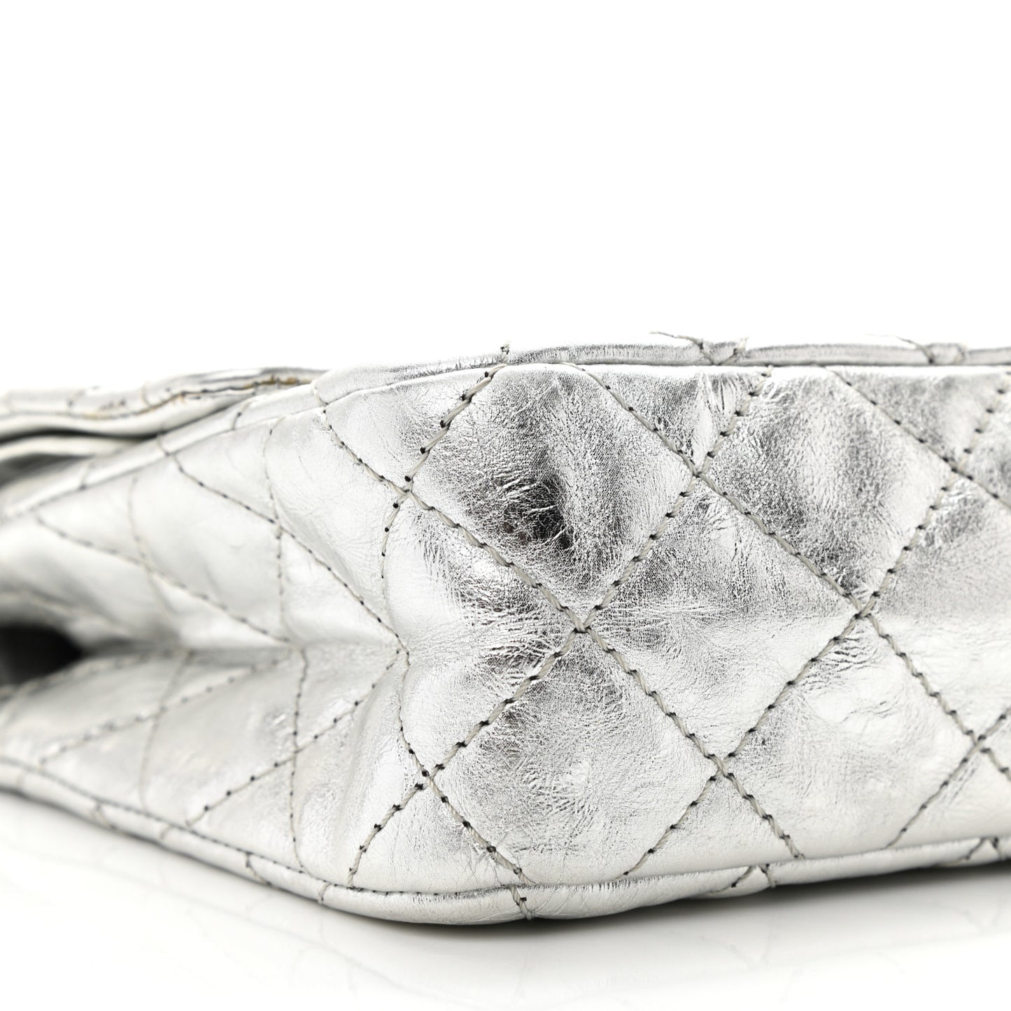 Metallic Aged Calfskin Quilted 2.55 Reissue 226 Flap Silver