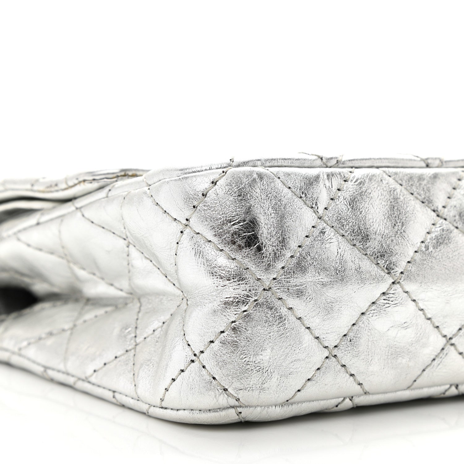 Chanel Metallic Aged Calfskin Quilted 2.55 Reissue 226 Flap Silver 9 of 10