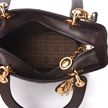 Christian Dior Lambskin Cannage Medium Lady Dior Dark Brown 5 of 14