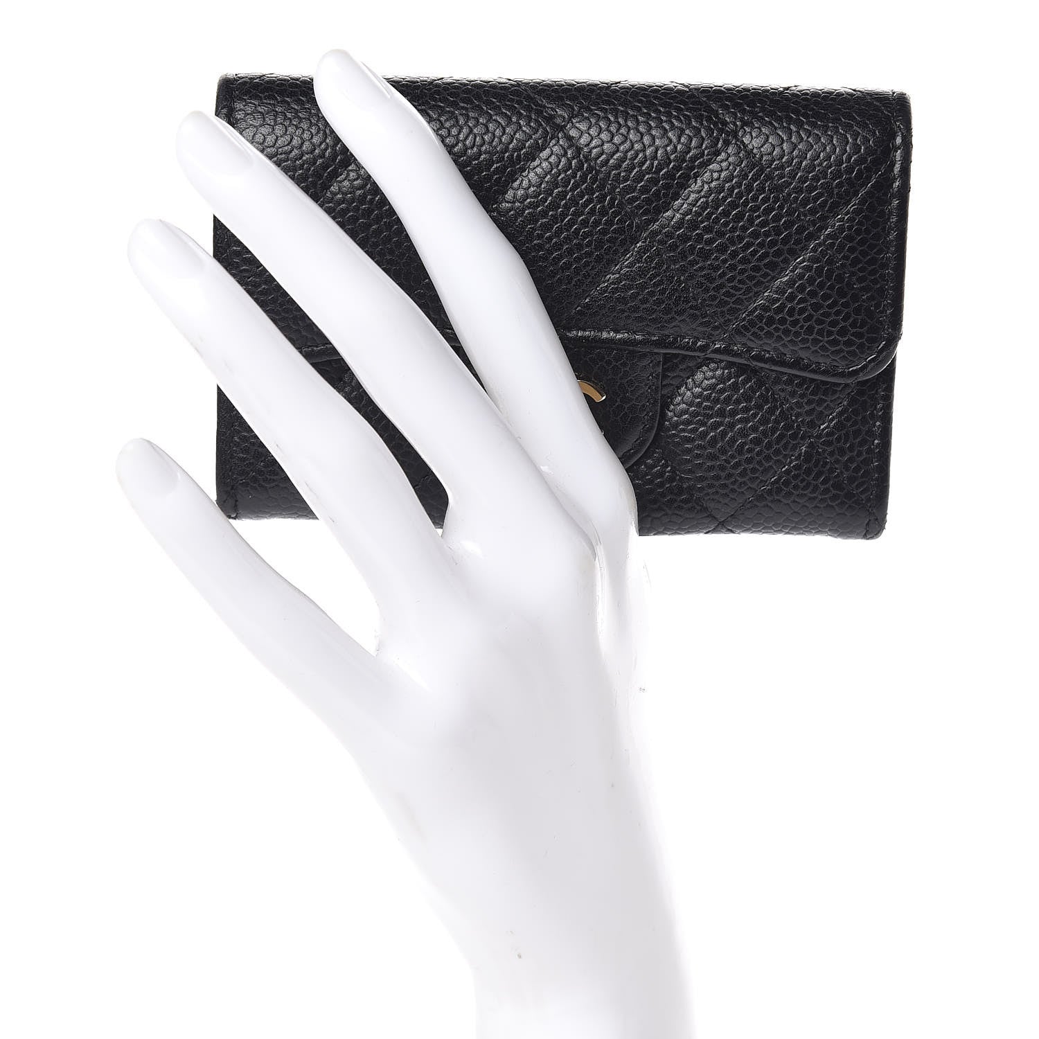 Chanel Caviar Quilted Flap Card Holder Black 2 of 9