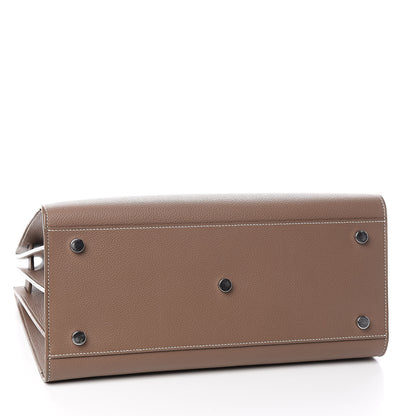 Saint Laurent Grained Calfskin Topstitch Small Classic Sac De Jour Taupe 4 of 13