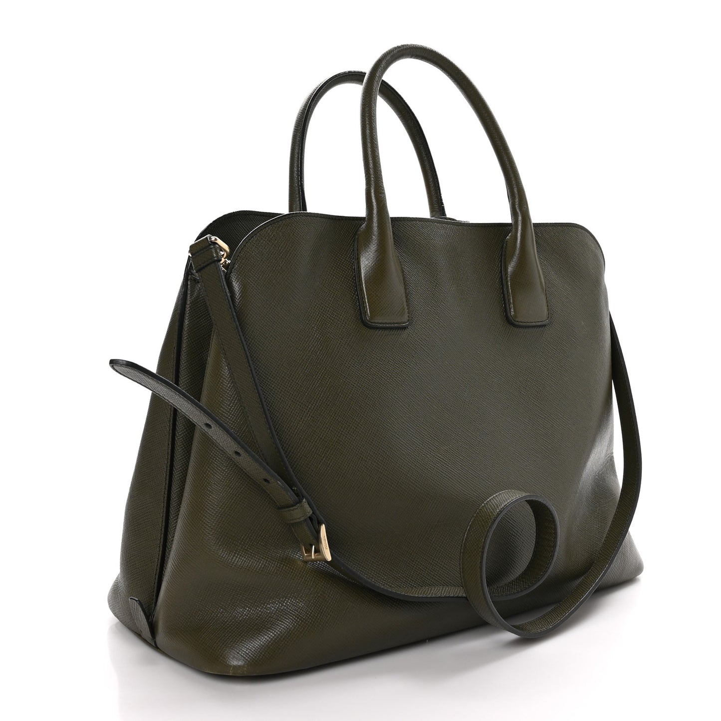 Saffiano Cuir Open Promenade Tote Militare