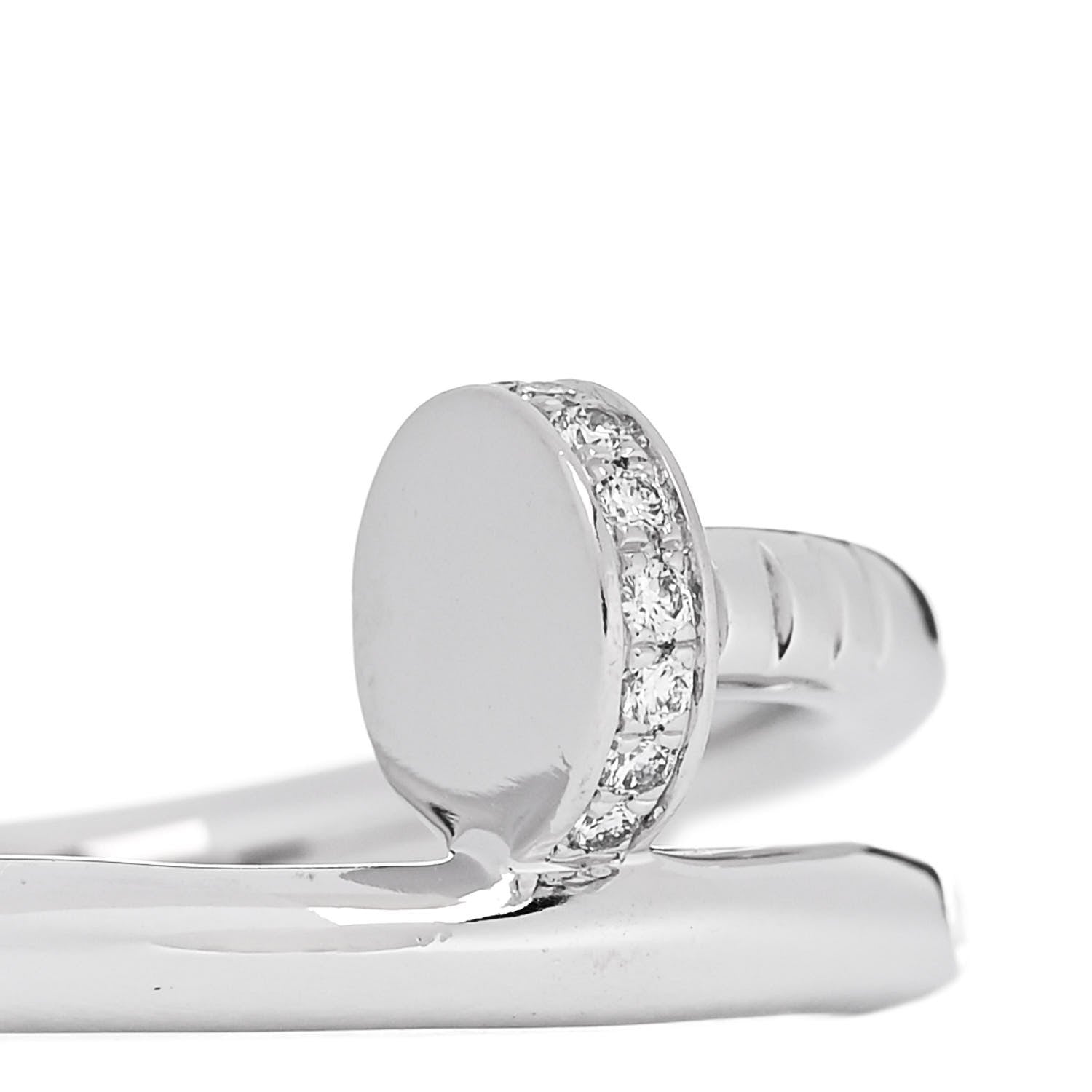 Cartier 18K White Gold Diamond Juste Un Clou Ring 53 6.25 4 of 6
