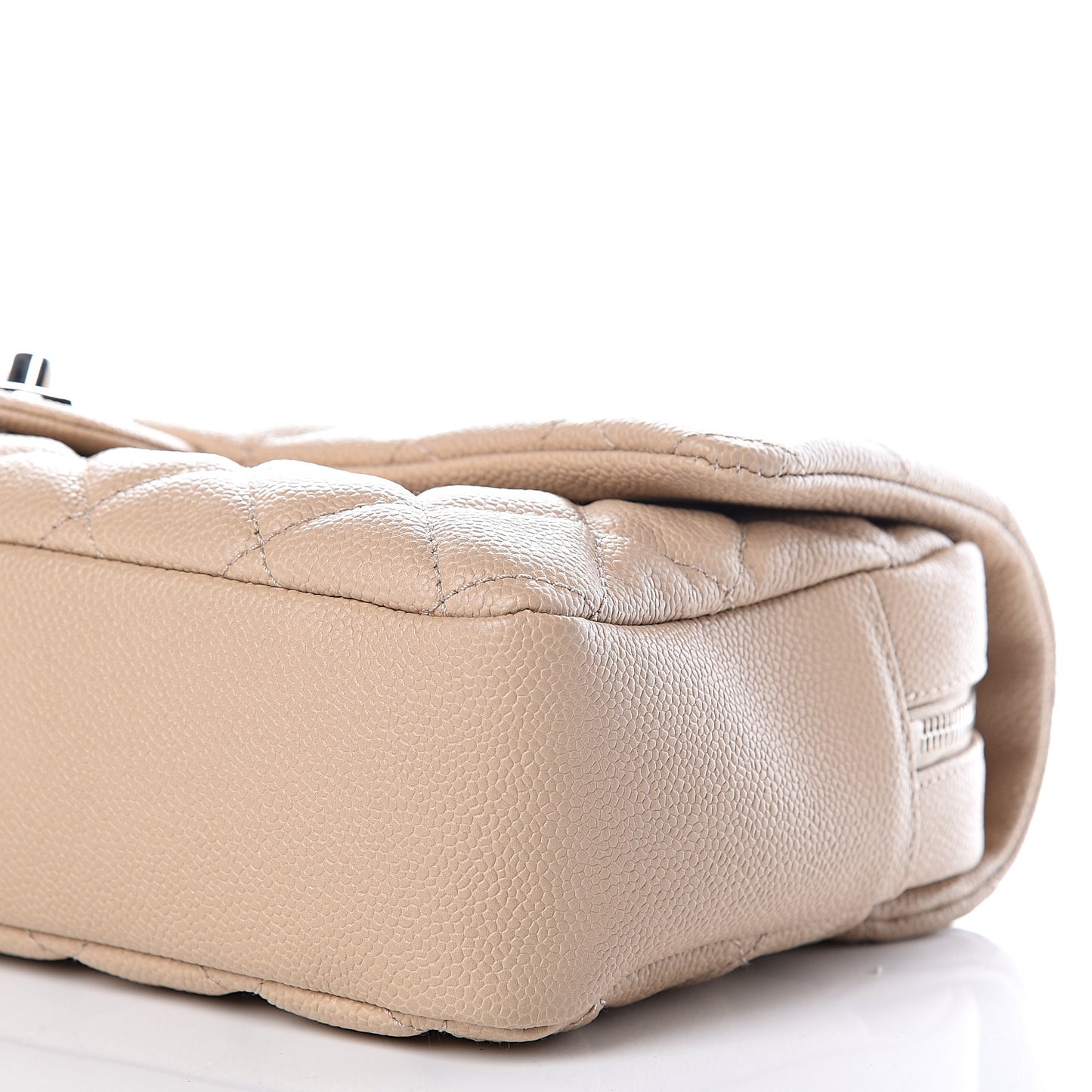 Caviar Quilted Jumbo Easy Flap Beige