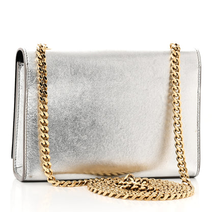 Saint Laurent Metallic Calfskin Small Classic Monogram Kate Tassel Satchel Silver 3 of 10