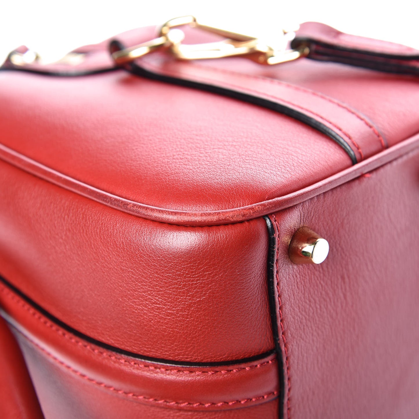 Soft Calfskin Small Alchester Bowling Bag Red