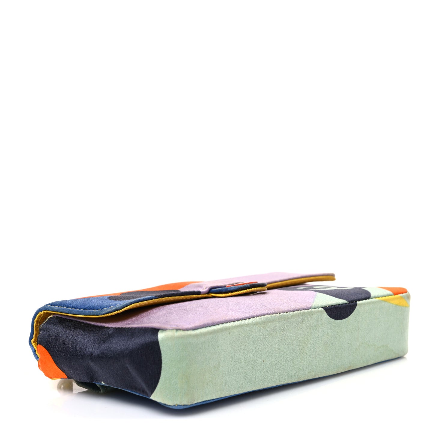Satin Convertible Mini Flap Blue Multicolor