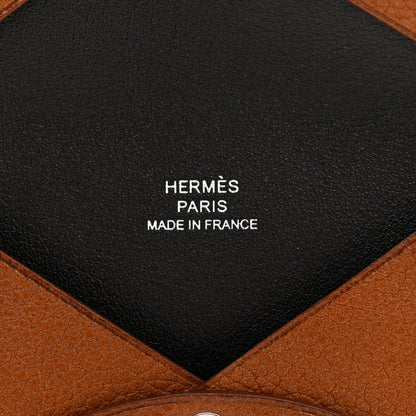 Hermes Evercolor Calvi Verso Card Case Gold Black 6 of 8