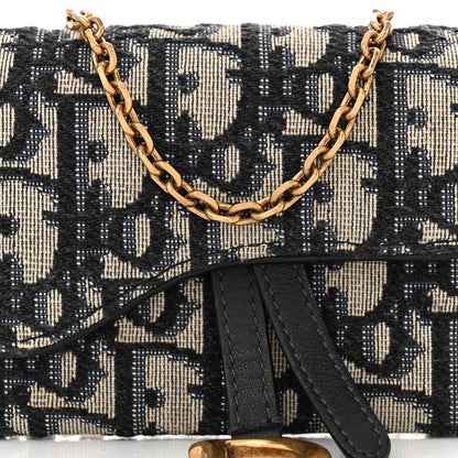 Christian Dior Oblique Nano Saddle Chain Pouch Blue 9 of 12