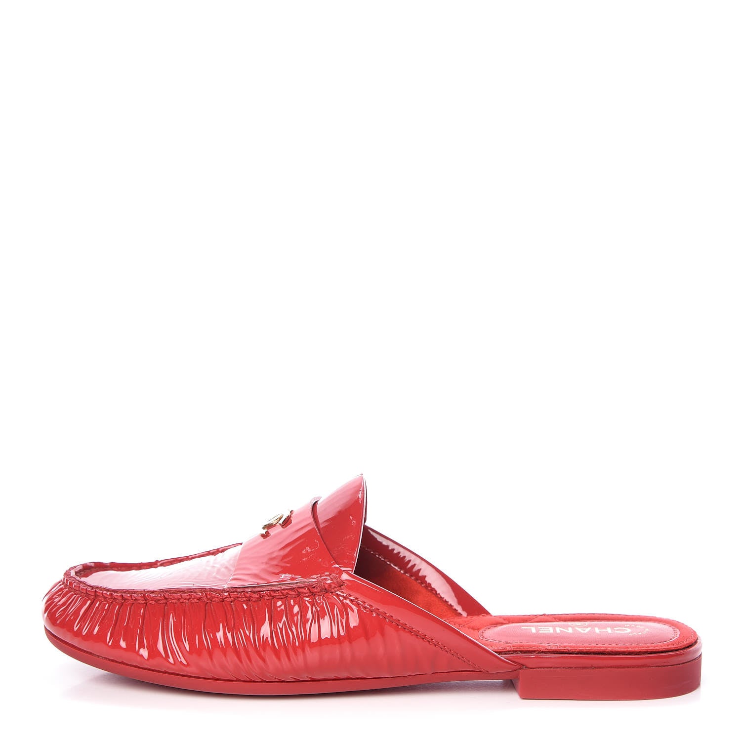 Chanel Patent Calfskin CC Mules 37 Red 1 of 16