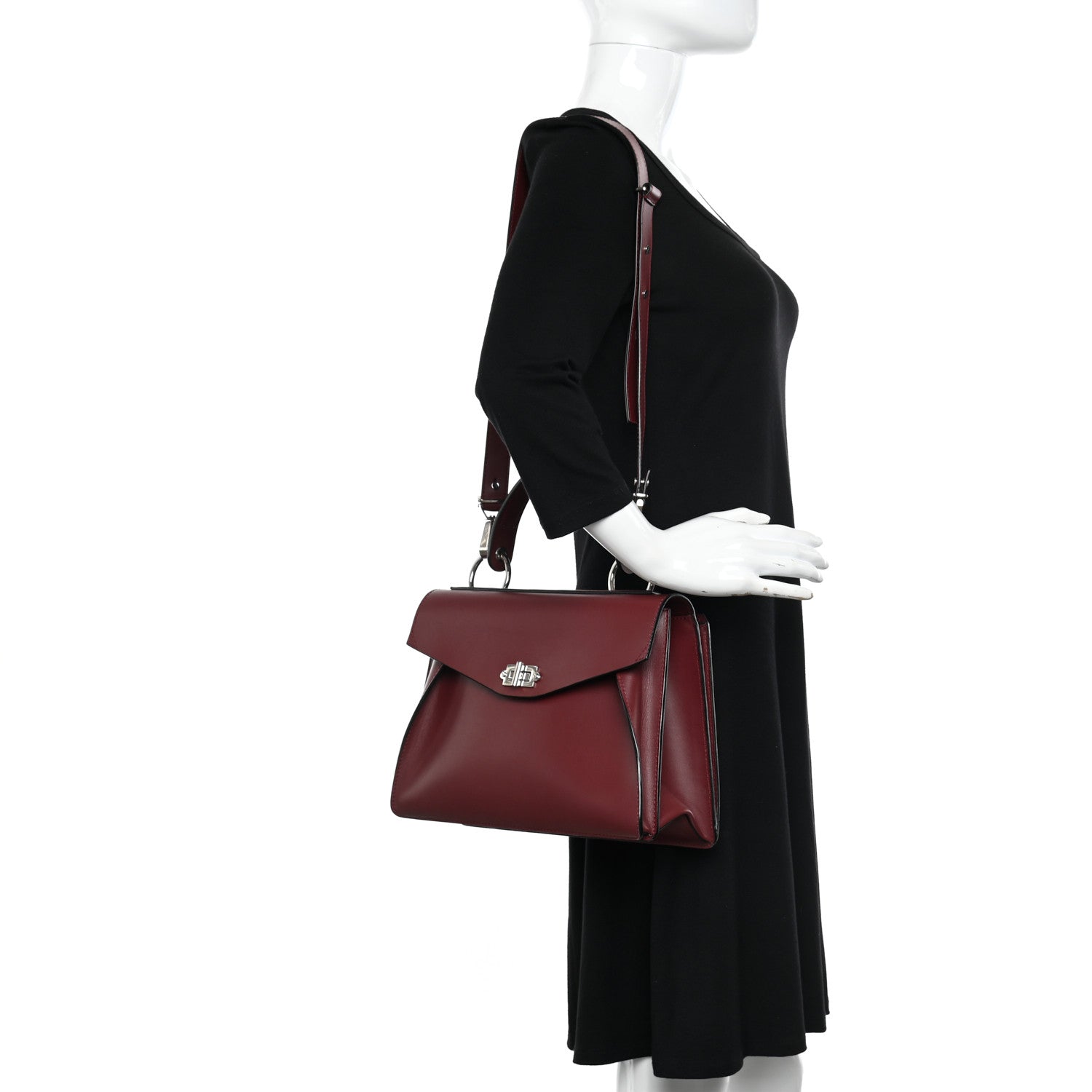 Proenza Schouler Calfskin Medium Hava Top Handle Bag Midnight Plum 2 of 9