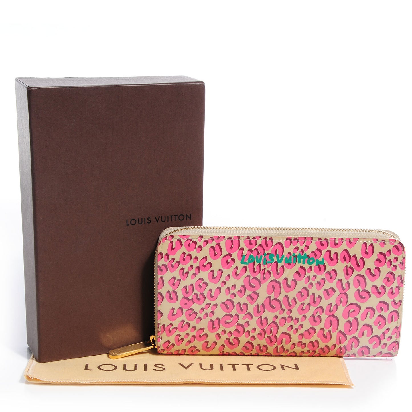 Vernis Leopard Zippy Wallet Blanc Corail