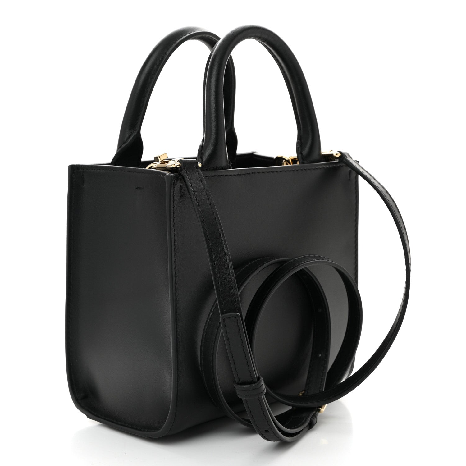 Dolce & Gabbana DOLCE GABBANA Calfskin Small DG Daily Shopper Tote Black 3 of 9