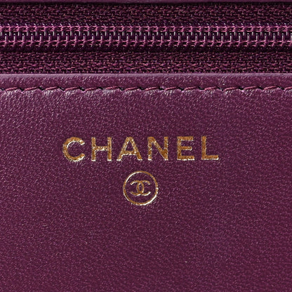 Chanel Lambskin Quilted Trendy CC Wallet On Chain WOC Purple 6 of 9