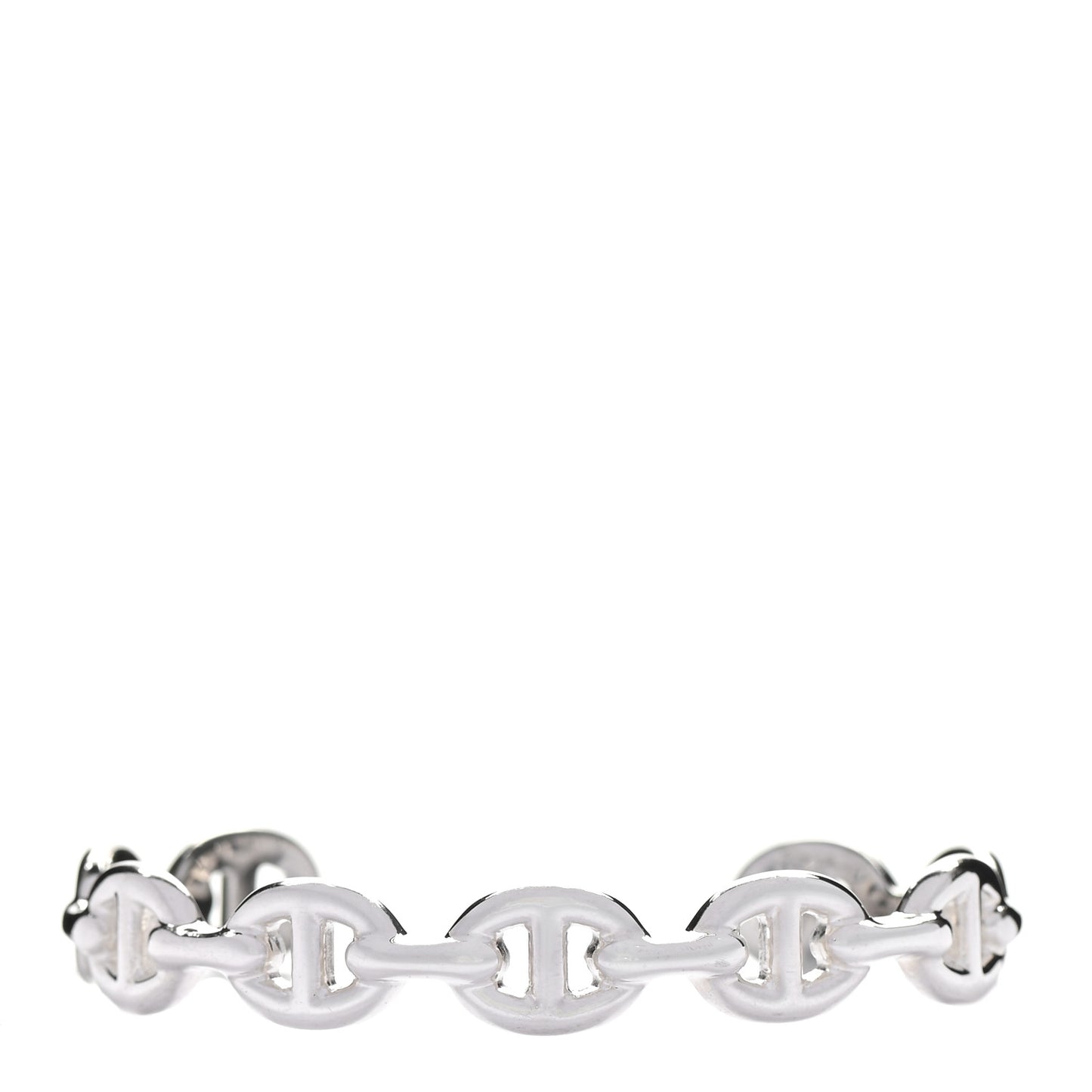 Sterling Silver MM Chaine d'Ancre Enchainee Cuff Bracelet SH