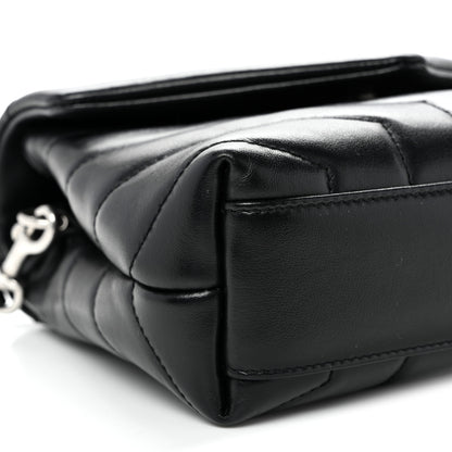 Saint Laurent Calfskin Y Quilted Monogram Toy Loulou Crossbody Bag Black 8 of 9