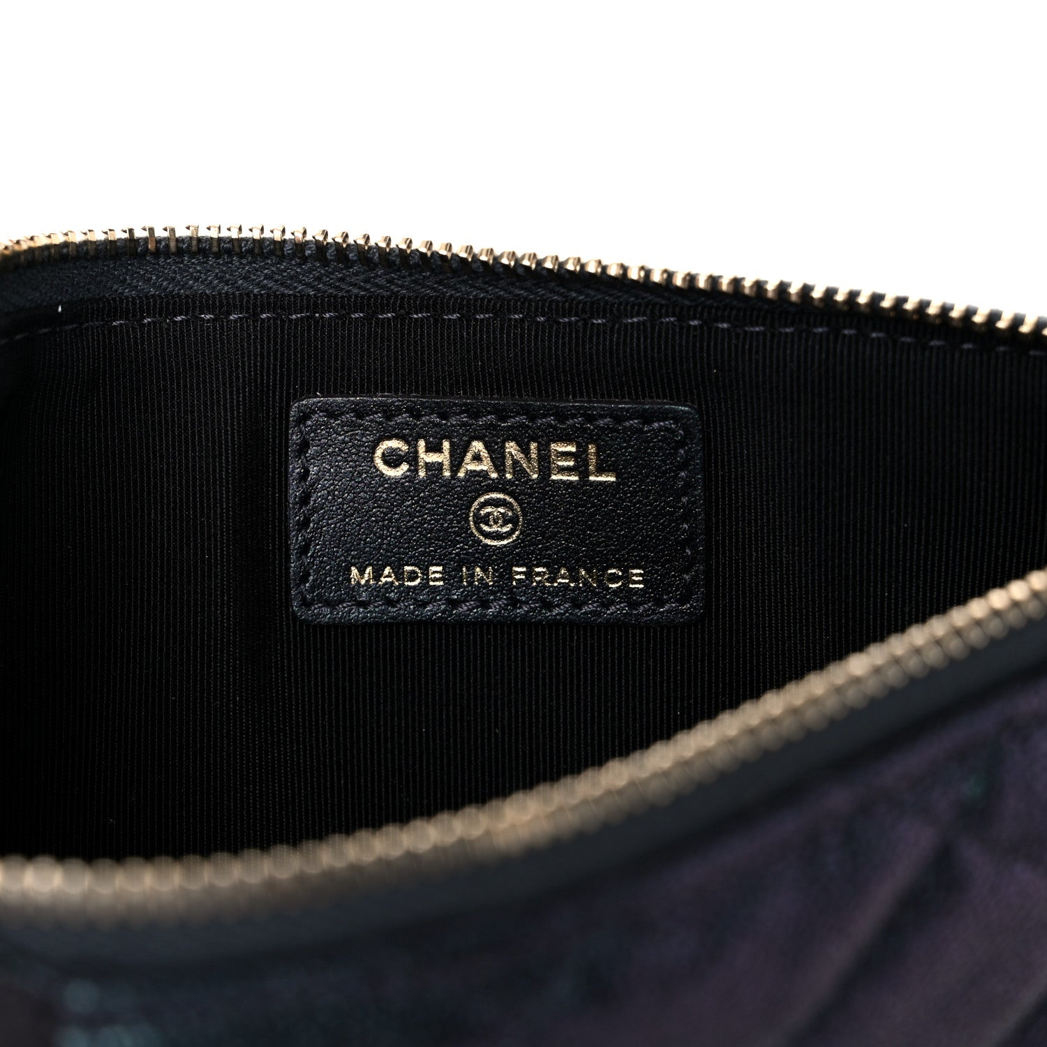 Chanel Iridescent Caviar Quilted Classic Flat Wallet Pouch Black 6 of 9