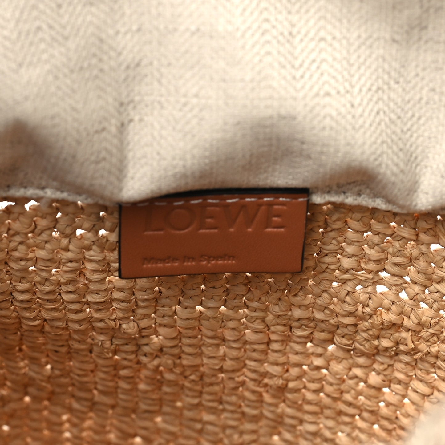 Calfskin Raffia Anagram Paulas Ibiza Pochette Bag Natural Tan
