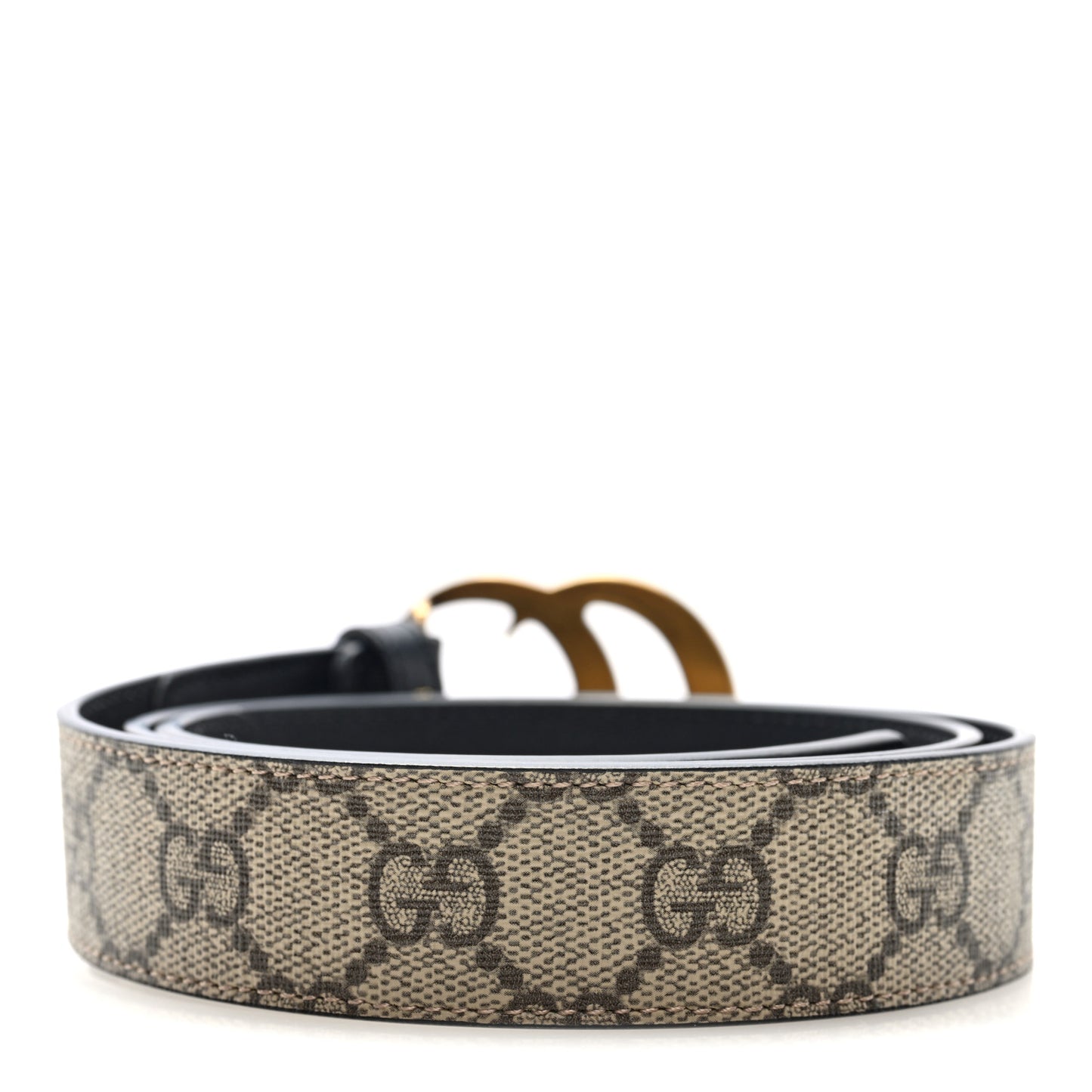 GG Supreme Monogram Matte Plutone Calfskin Double G 30mm Belt 85 34 Beige Ebony Black