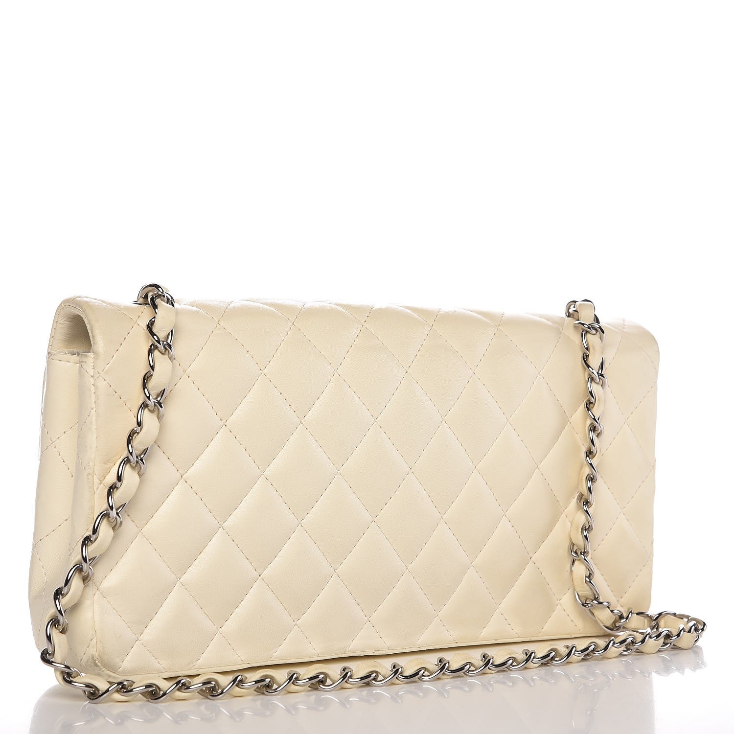 Chanel Lambskin Quilted East West Flap White 3 of 12