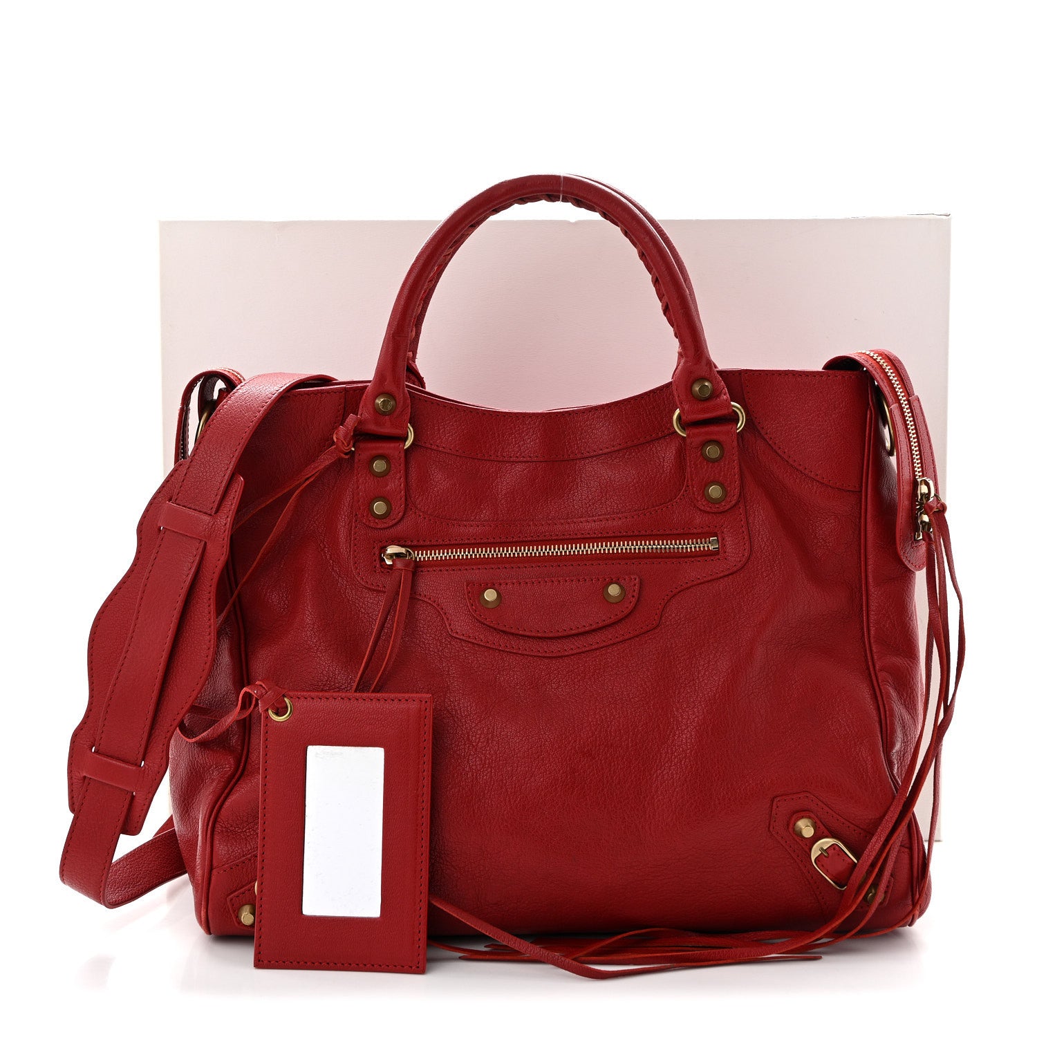 Balenciaga Sugar Goatskin Classic Gold Hardware Velo Rouge Coquelicot 15 of 15