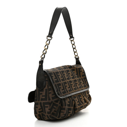 Fendi Zucca B Bis Flap Bag Tobacco Castagna 3 of 11