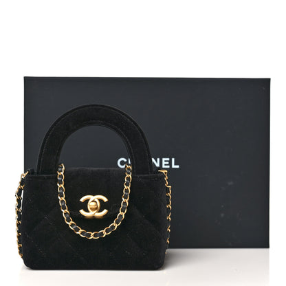 Chanel Velvet Quilted Mini Nano Kelly Shopper Black 11 of 11