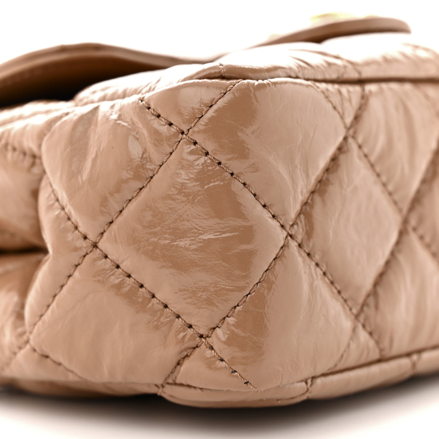 Chanel Shiny Crumpled Calfskin Quilted Small Wavy CC Hobo Dark Beige 9 of 12