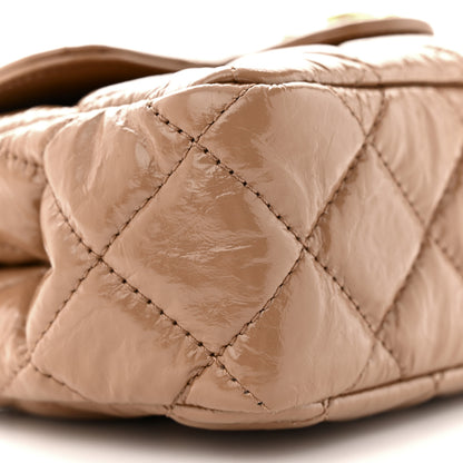 Chanel Shiny Crumpled Calfskin Quilted Small Wavy CC Hobo Dark Beige 9 of 12