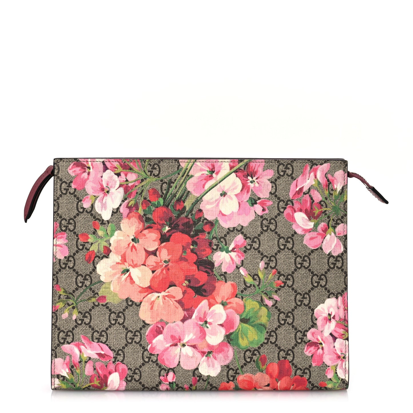 GG Supreme Monogram Blooms Large Cosmetic Case Beige Multicolor Dry Rose