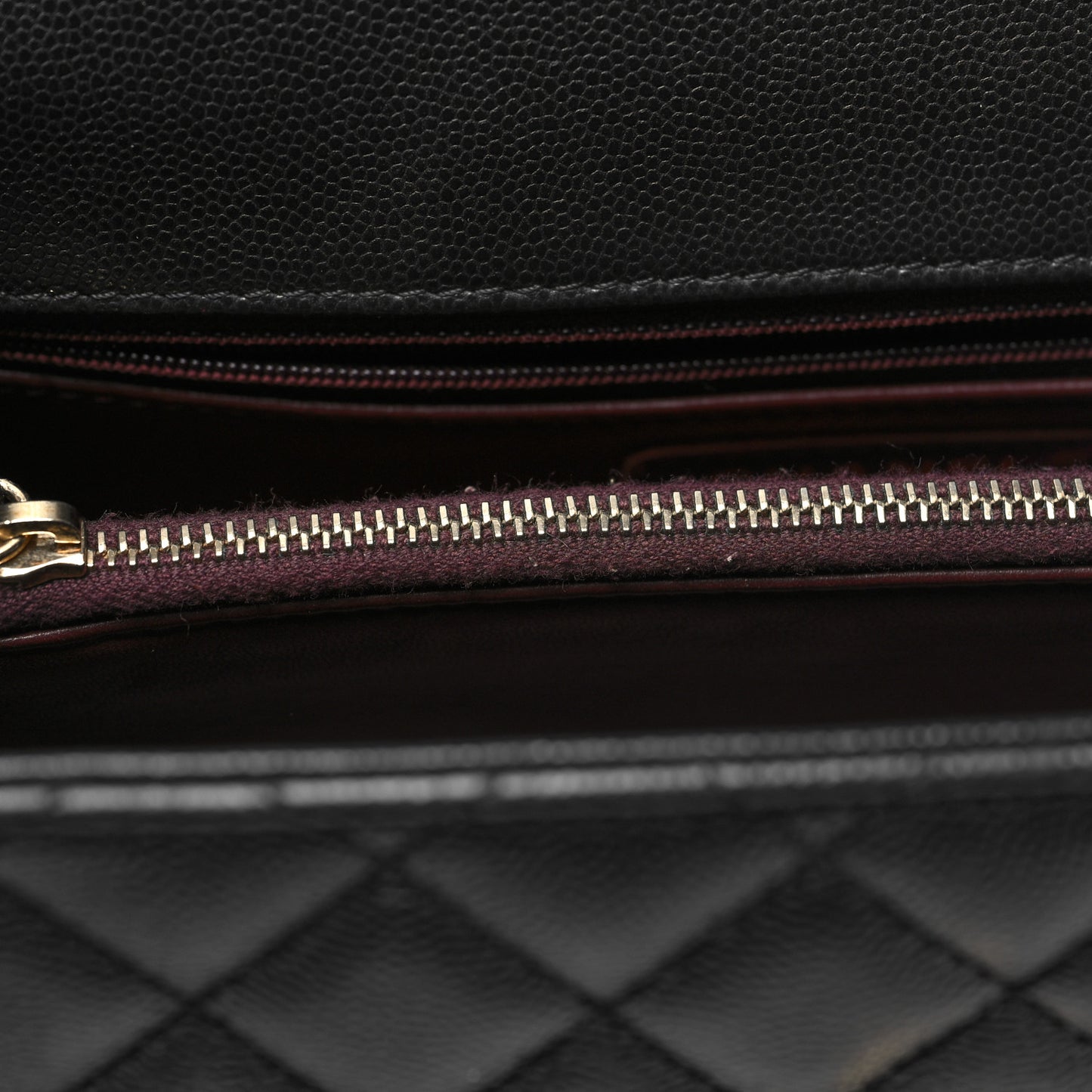 Caviar Quilted Small Coco Handle Flap Black
