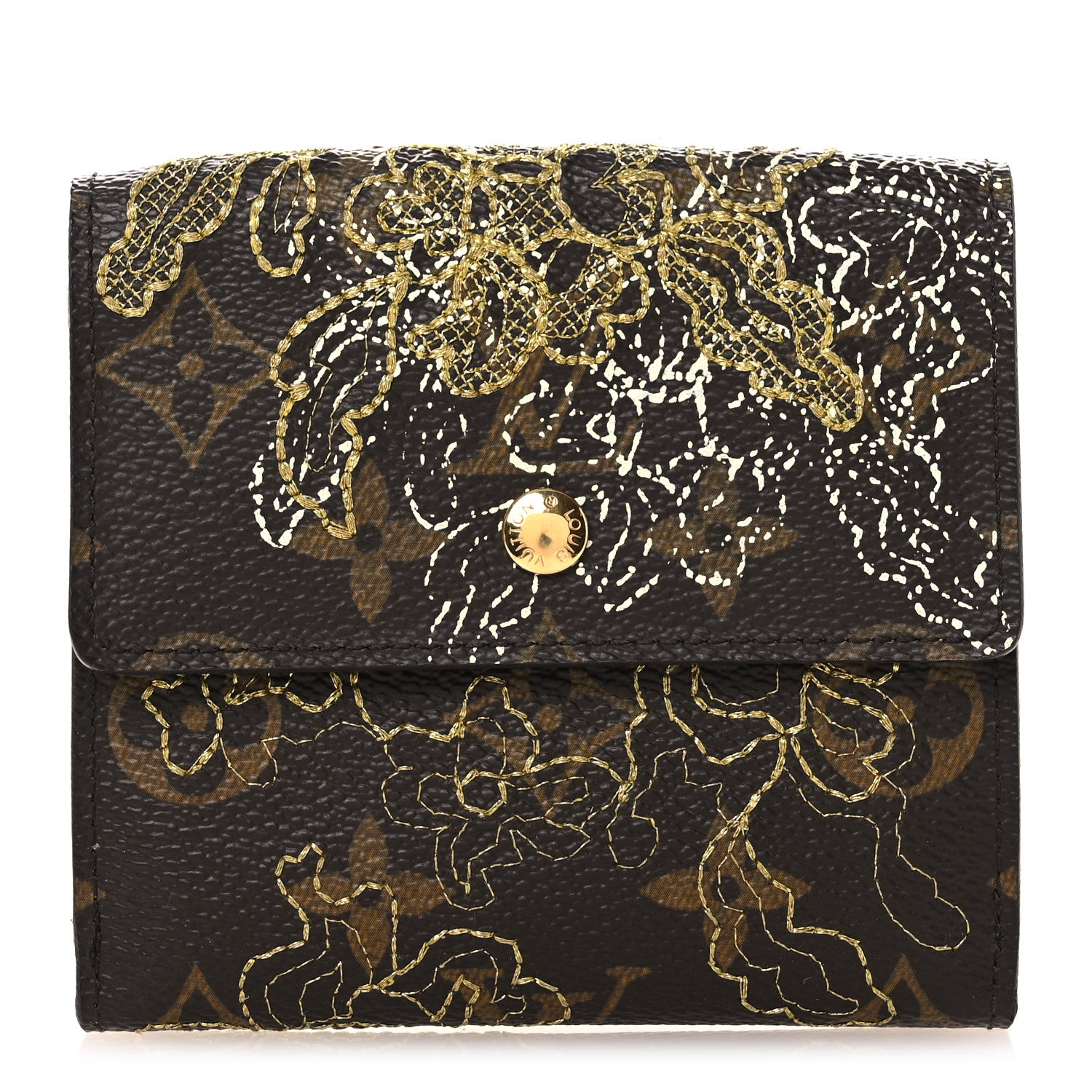 Louis Vuitton Monogram Dentelle Elise Wallet Gold 1 of 11