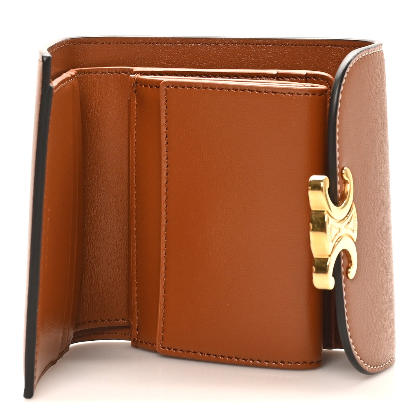 Shiny Smooth Lambskin Small Triomphe Wallet Tan