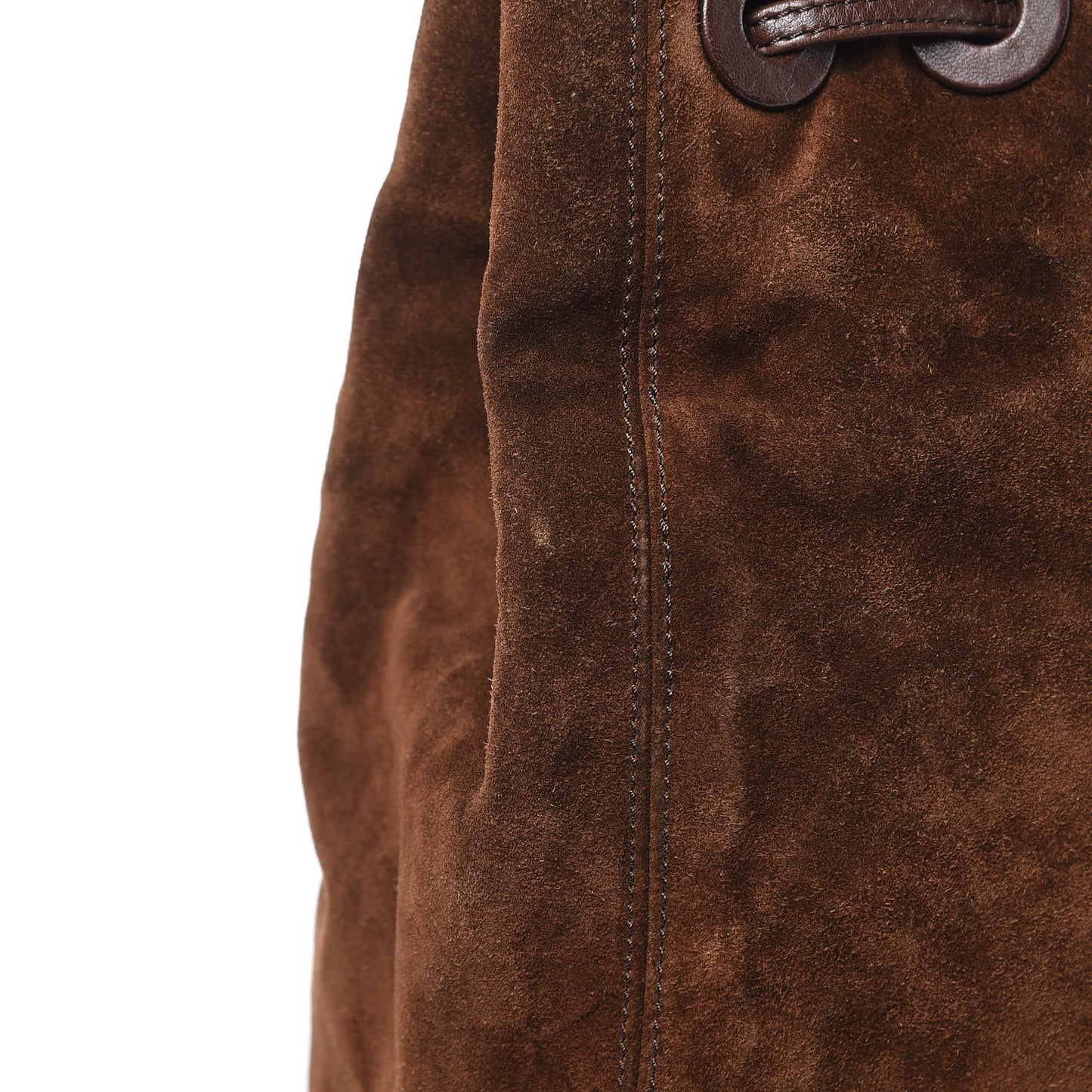 Suede Tortoise CC Drawstring Tote Brown