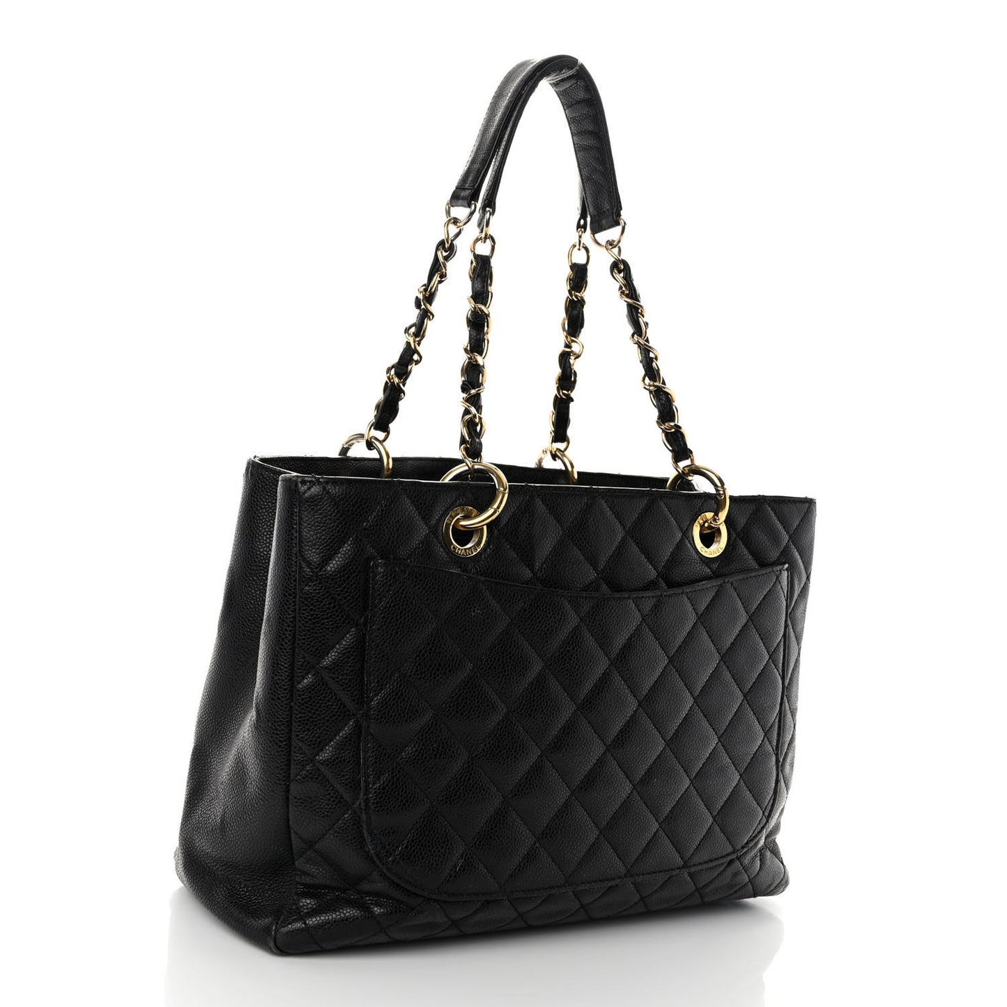 Caviar Quilted Grand Shopping Tote GST Black