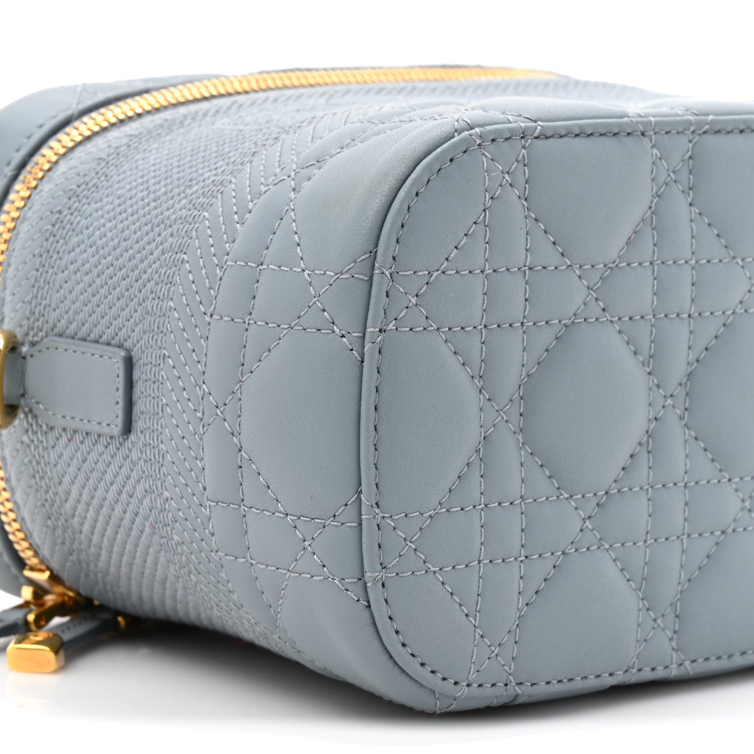 Christian Dior Lambskin Cannage Small Diortravel Vanity Case Cloud Blue 10 of 11