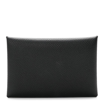 Hermes Epsom Calvi Card Case Black 1 of 6