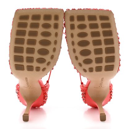 Bottega Veneta Mesh Nappa Crystal Embellished Sparkle Stretch Ankle Tie 90mm Sandals 41 Sunburst 5 of 12