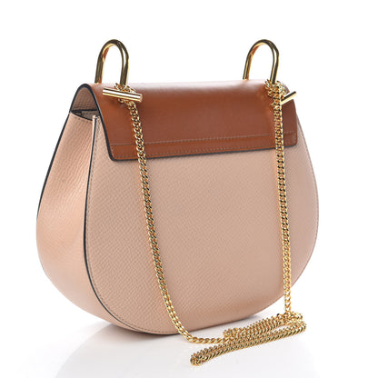 Chloe Grained Calfskin Lambskin Bi-Color Drew Shoulder Bag Powder Beige Mustard 3 of 10