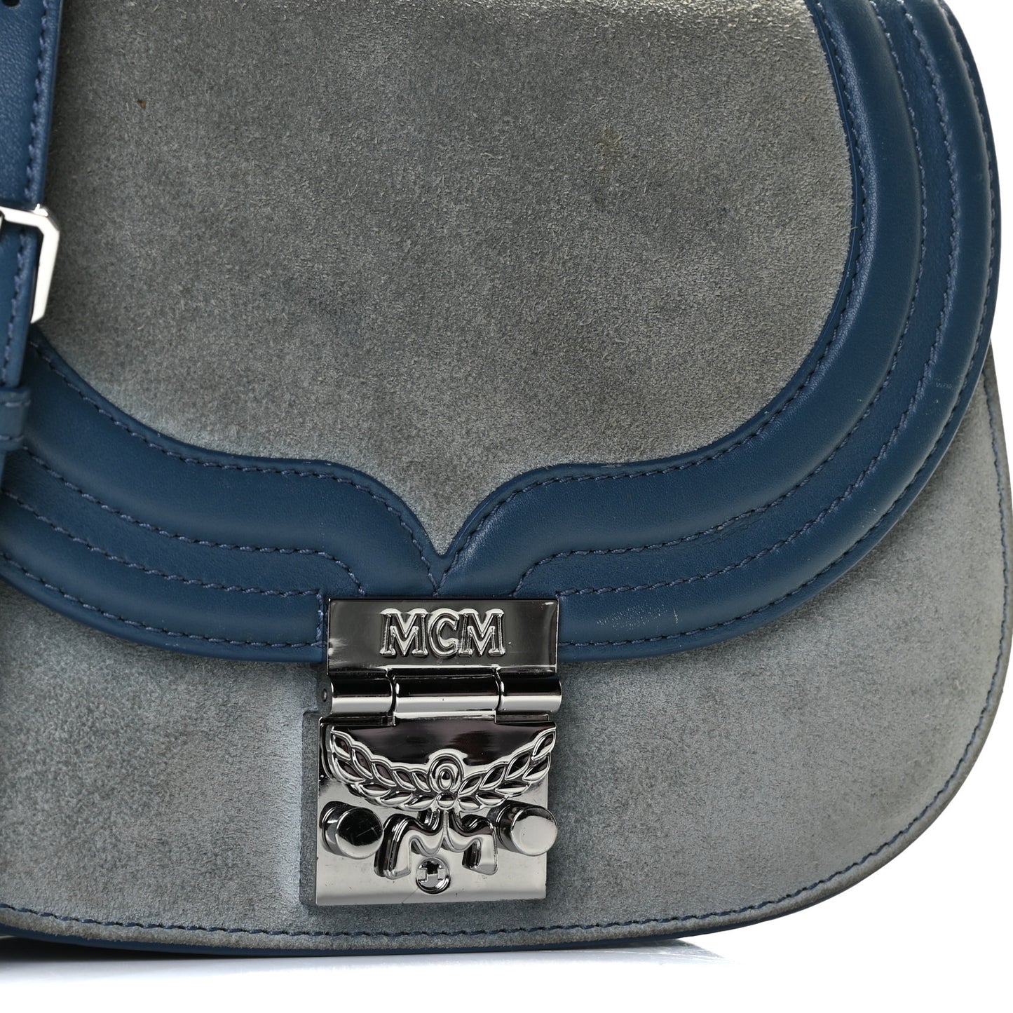 Suede Calfskin Trisha Small Shoulder Bag Blue