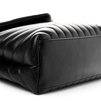 Saint Laurent Calfskin Y Quilted Monogram Medium Loulou Chain Satchel Black 9 of 12