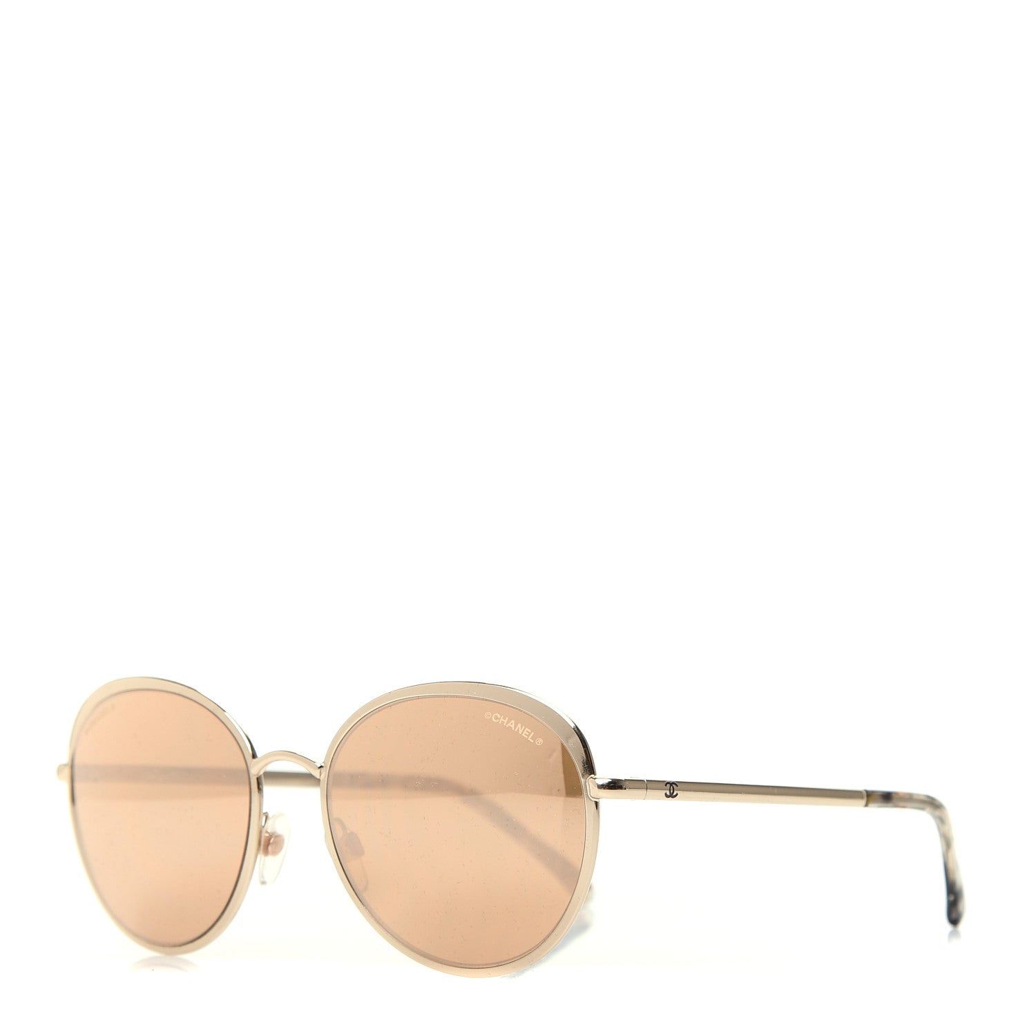Chanel Round Mirror Sunglasses 4206 Gold 1 of 8