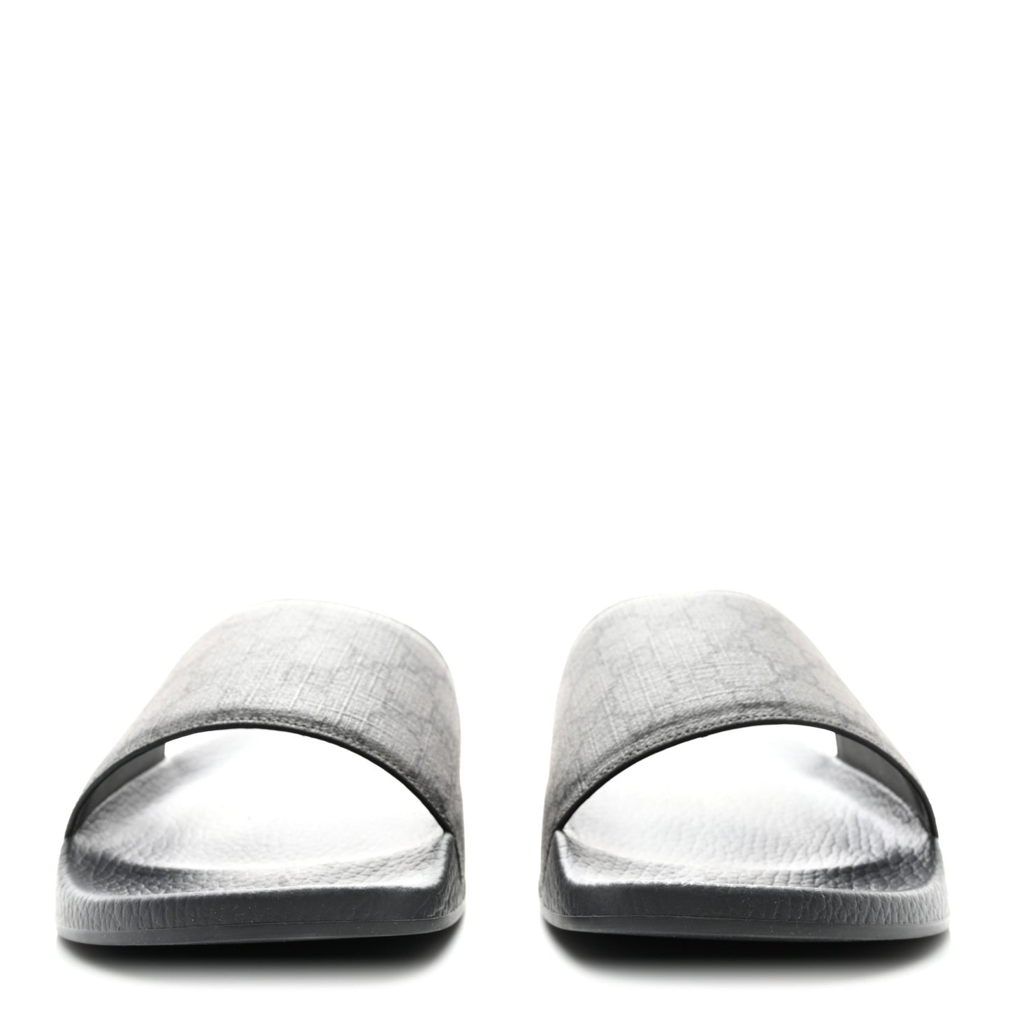 GG Supreme Monogram Mens Slide Sandals 12 Grey Black